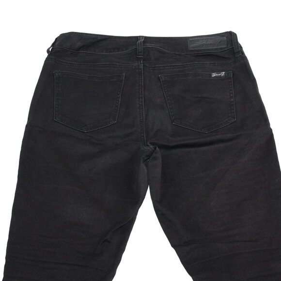 Seven7 Womens Sz 8 Jeans Black Tummyless High-Rise Skinny Leg Stretch Denim - Picture 4 of 13